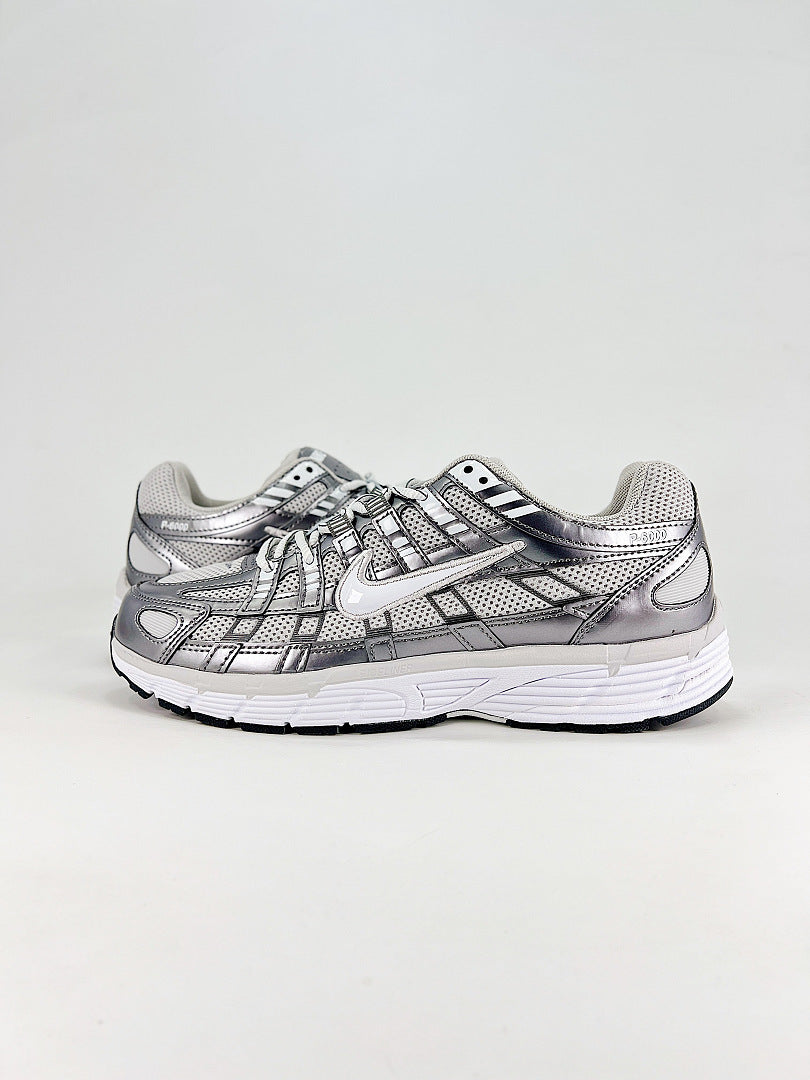 Nike P6000 IO3496001 Silver White Black Retro Running Inspired Lifestyle Sneakers