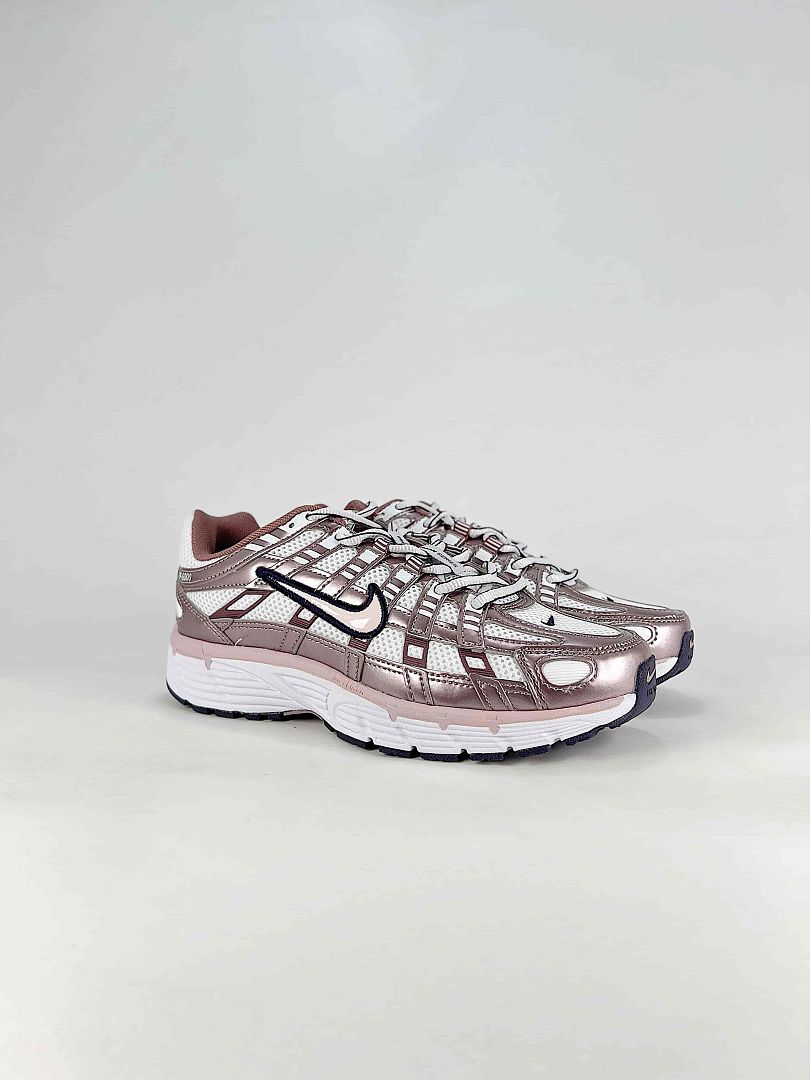 Nike P6000 IO3496103 White Silver Black Pink Retro Running Inspired Lifestyle Sneakers
