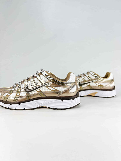 Nike P6000 IO3496104 White Gold Black Retro Running Inspired Lifestyle Sneakers