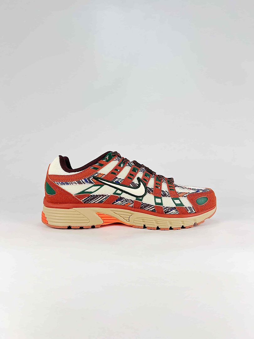 Nike P6000 IQ0598209 Orange Green Cream Black Retro Running Inspired Lifestyle Sneakers