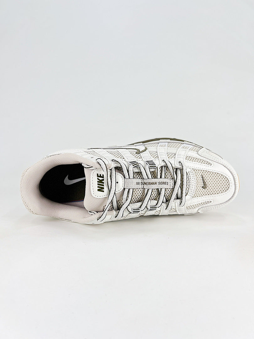 Nike P6000 IQ7600012 White Olive Black Retro Running Inspired Lifestyle Sneakers