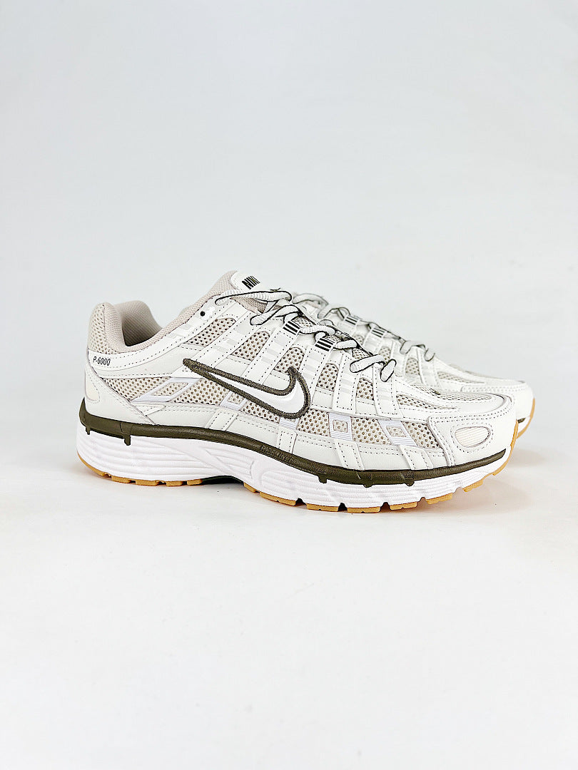 Nike P6000 IQ7600012 White Olive Black Retro Running Inspired Lifestyle Sneakers
