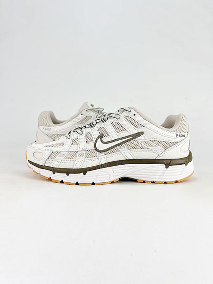 Nike P6000 IQ7600012 White Olive Black Retro Running Inspired Lifestyle Sneakers