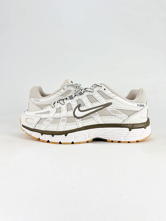 Nike P6000 IQ7600012 White Olive Black Retro Running Inspired Lifestyle Sneakers