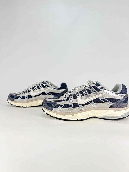 Nike P6000 IU7549 400 White Blue Black Metallic Silver Retro Running Inspired Lifestyle Sneakers