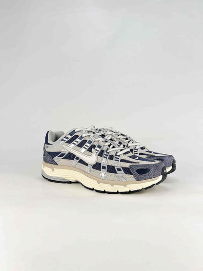 Nike P6000 IU7549 400 White Blue Black Metallic Silver Retro Running Inspired Lifestyle Sneakers