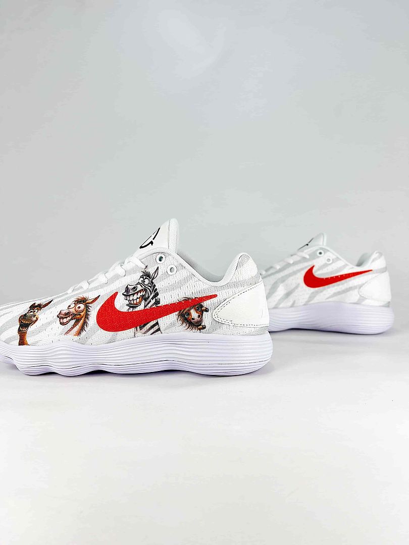 Nike React Hyperdunk 2017 Low EP8976-370 White Red Basketball Sneakers