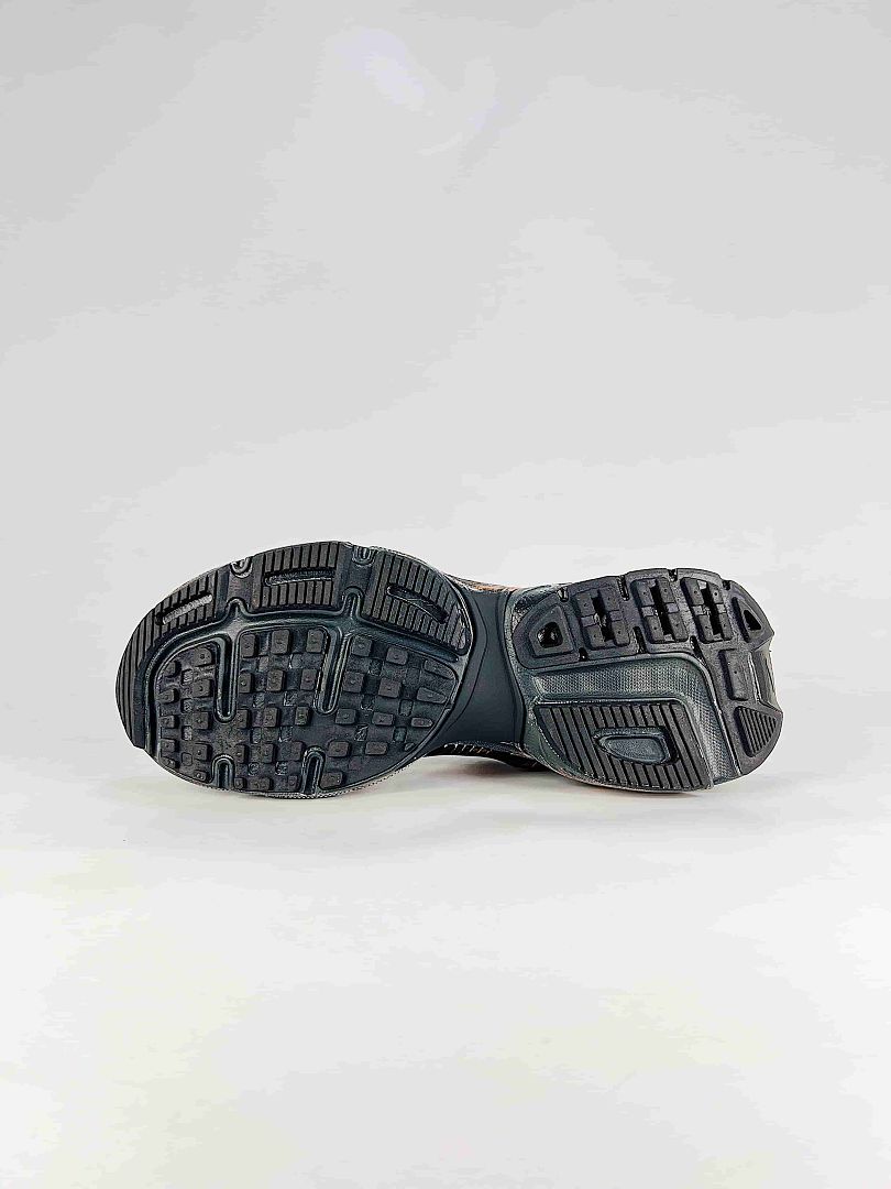 Nike V2K Run Black Metallic Silver Orange Chunky Sneakers