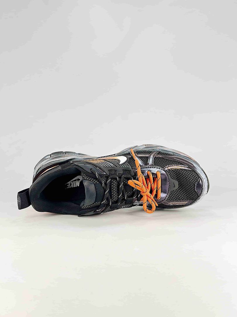 Nike V2K Run Black Metallic Silver Orange Chunky Sneakers