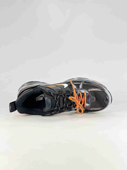 Nike V2K Run Black Metallic Silver Orange Chunky Sneakers