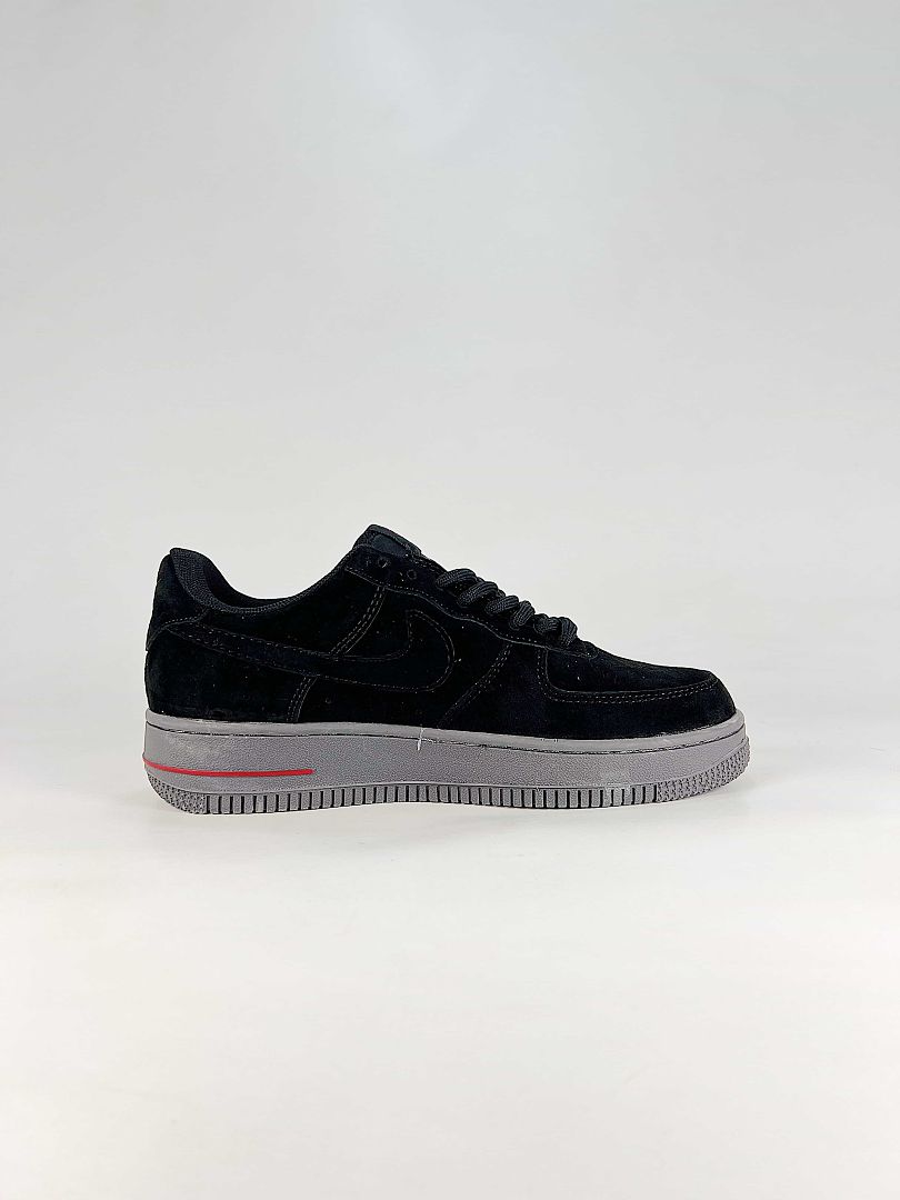 Stussy x Nike Air Force 1 Low Black Red Grey Sneakers