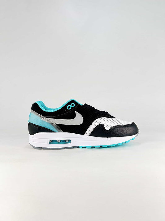 Nike Air Max 1 Black White Turquoise Air Cushion Sneakers
