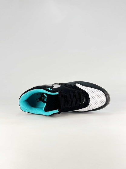 Nike Air Max 1 Black White Turquoise Air Cushion Sneakers