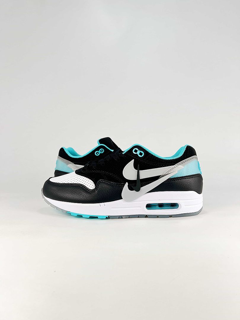 Nike Air Max 1 Black White Turquoise Air Cushion Sneakers