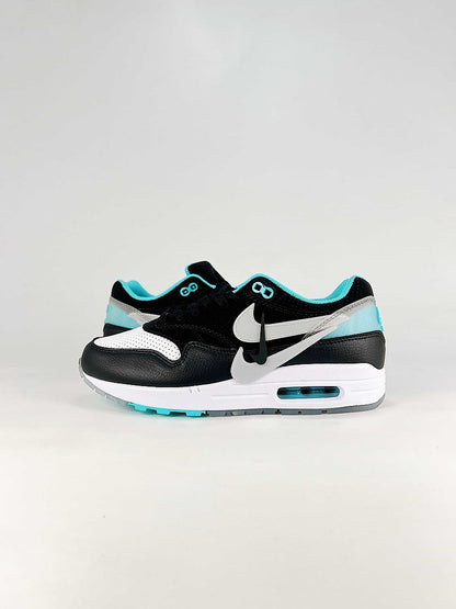 Nike Air Max 1 Black White Turquoise Air Cushion Sneakers