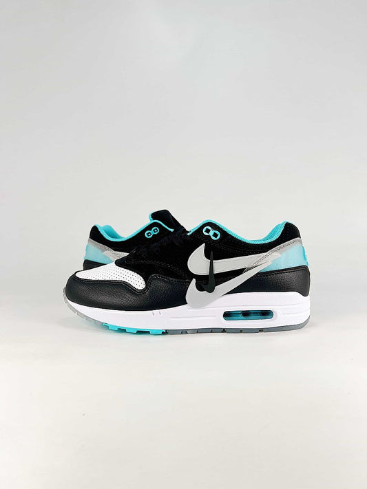 Nike Air Max 1 Black White Turquoise Air Cushion Sneakers